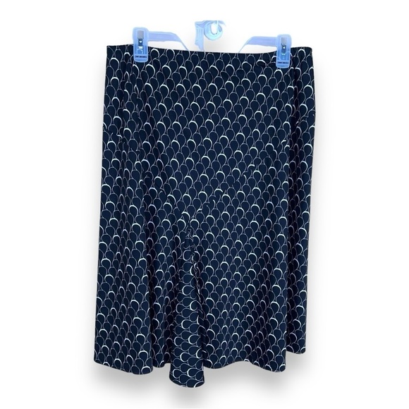 LARGE VINTAGE JEAN PAUL RICHARD BLACK WHITE PRINT SKIRT STRETCH PULL ON - Picture 1 of 11